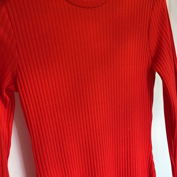 RED//ORANGE DRESS - Ribbed - Picture 4 of 4